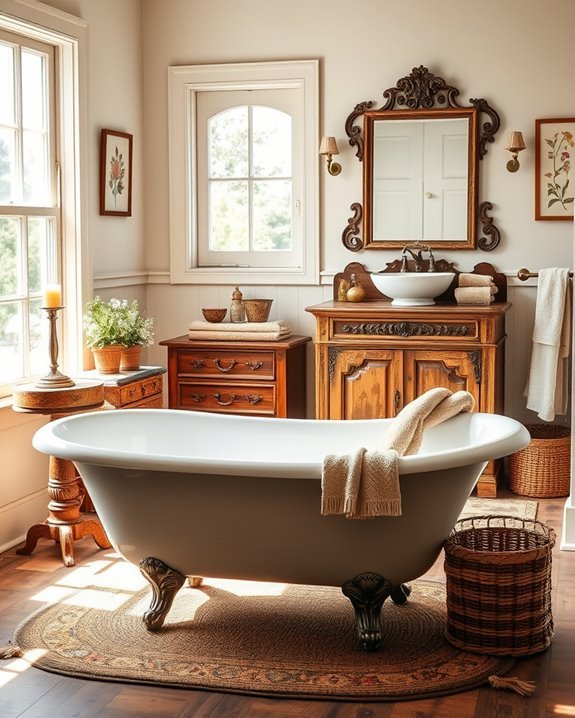 charming antique bathroom furnishings