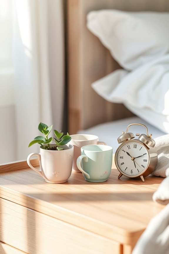 charming bedside mug display