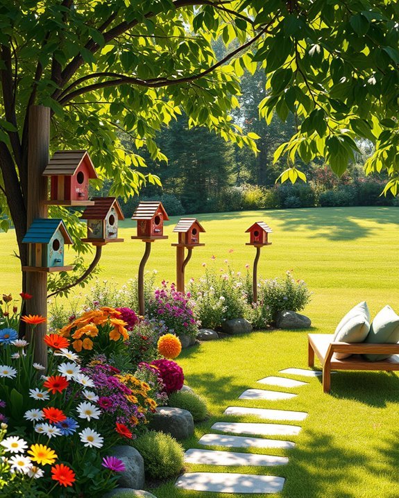 charming birdhouse backyard oasis