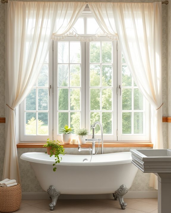 charming cottage bathroom window treatments