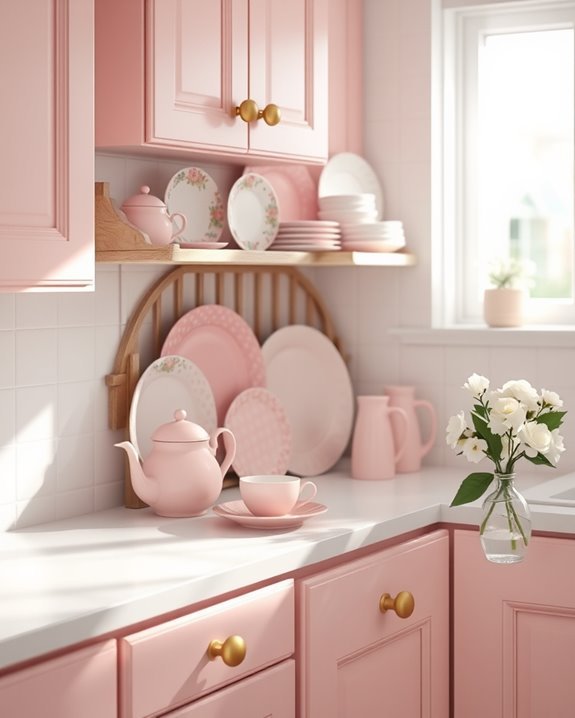 charming decorative pink plates
