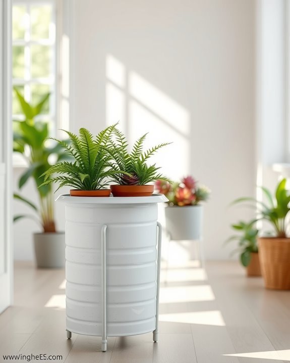 charming enamelware plant displays