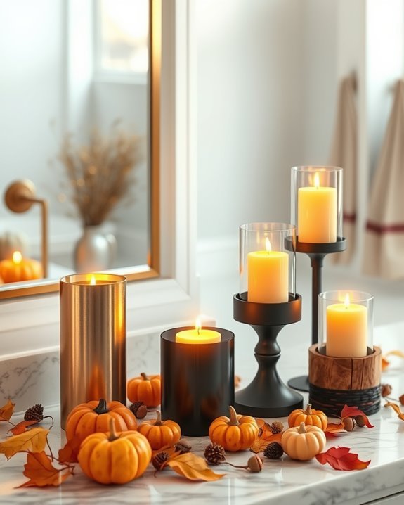 charming fall candle accents