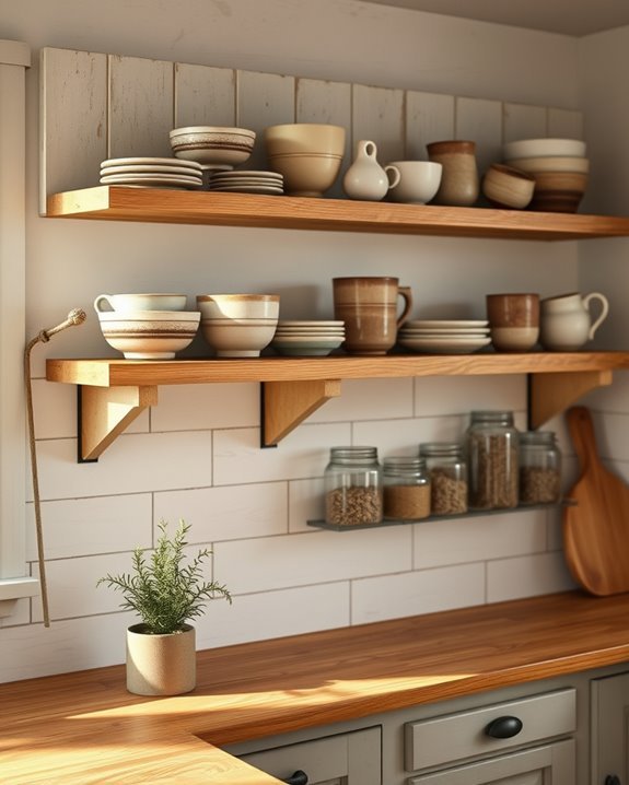 charming open shelving decor