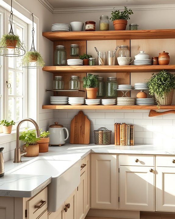 charming open shelving solutions