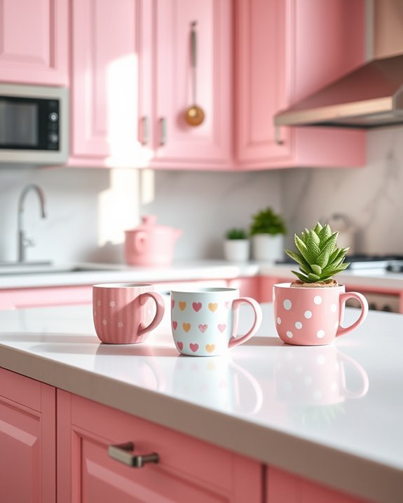charming pink coffee mugs