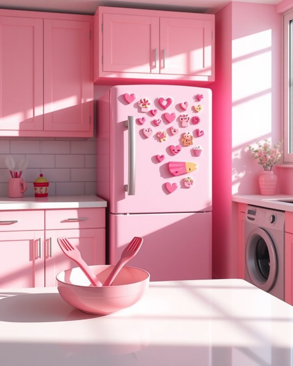 charming pink fridge magnets