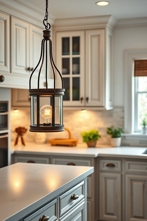 charming rustic kitchen lighting