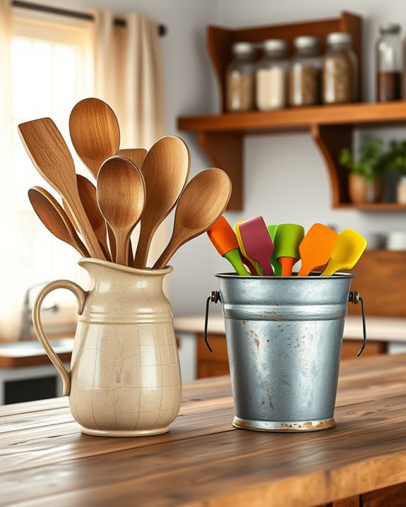 charming rustic utensil organization