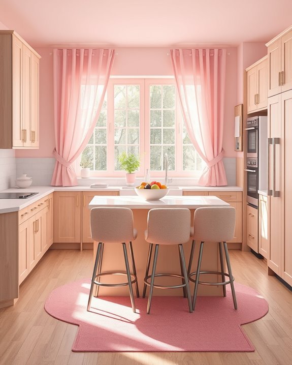 charming soft pink curtains