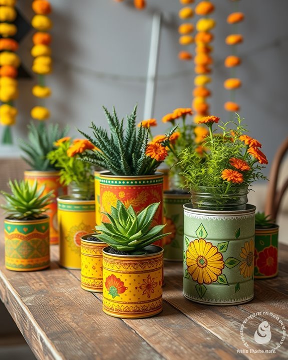 charming upcycled tin planters