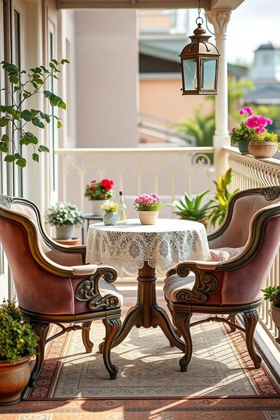 charming vintage balcony retreat