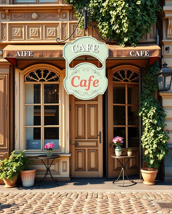 charming vintage caf signage