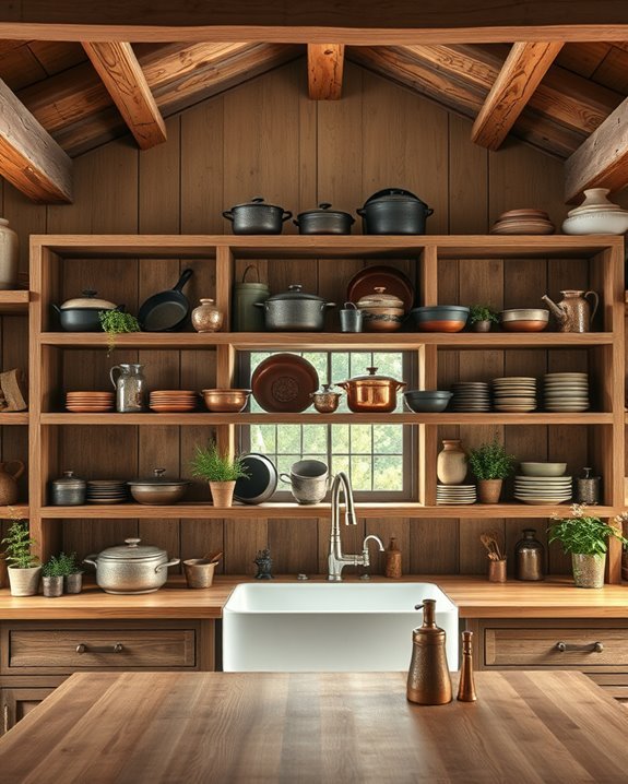 charming vintage cookware display