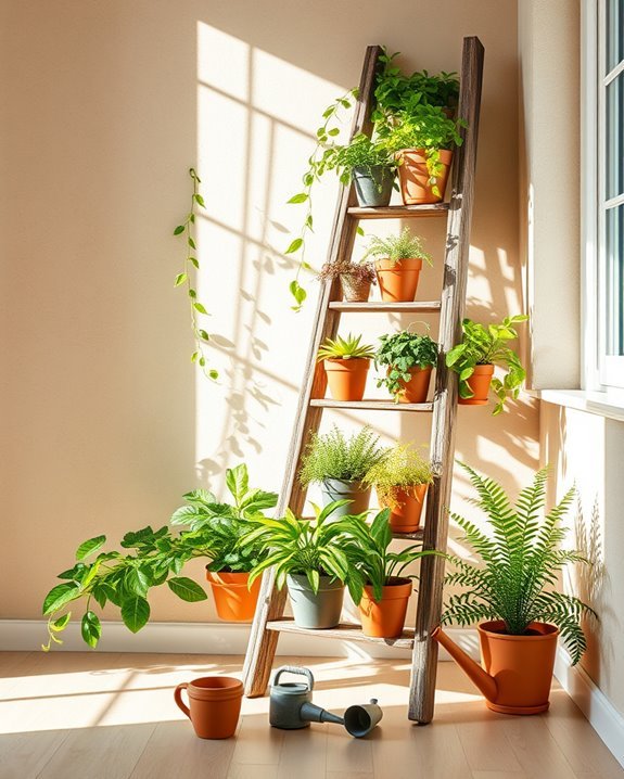 charming vintage ladder display