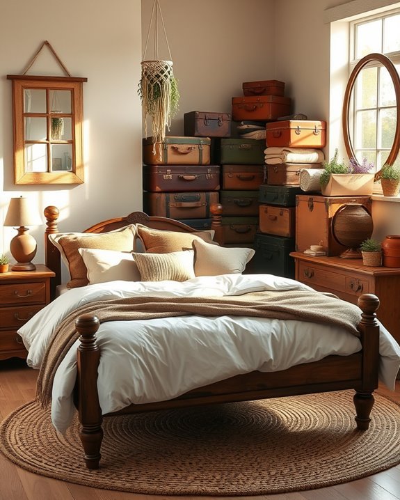 charming vintage suitcase storage