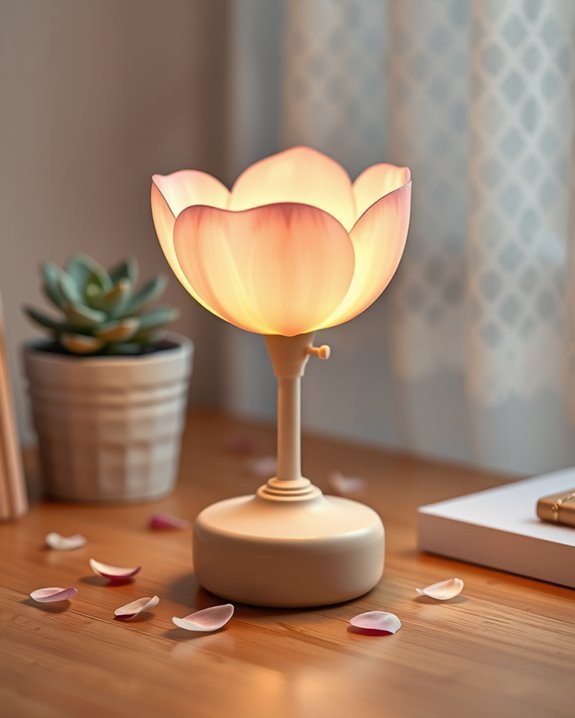 charming workspace flower illumination