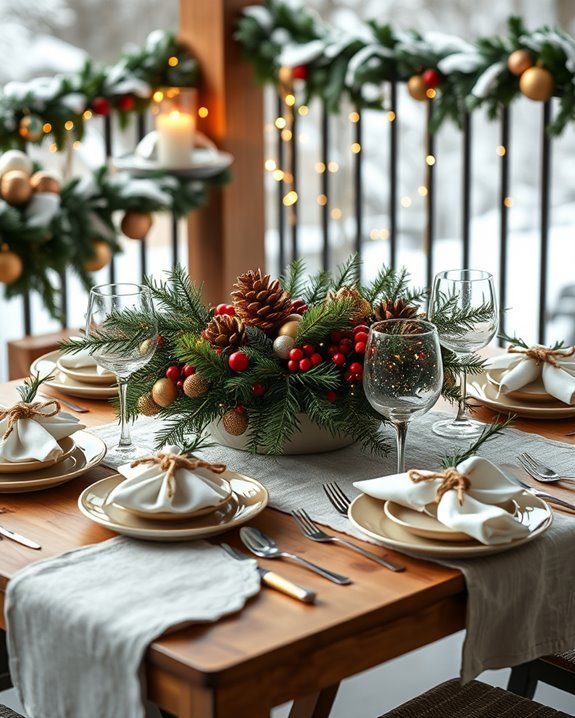 cheerful festive table settings