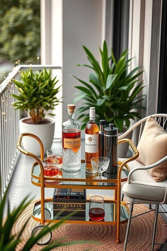 chic balcony bar cart