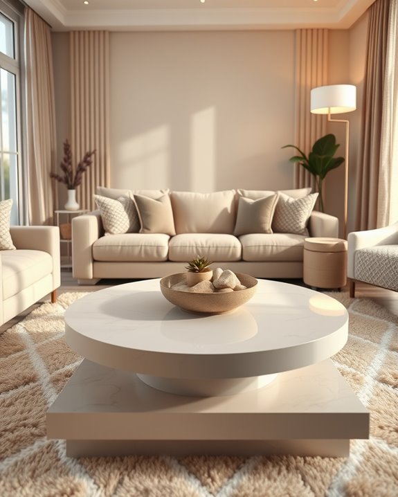 chic beige coffee table styles