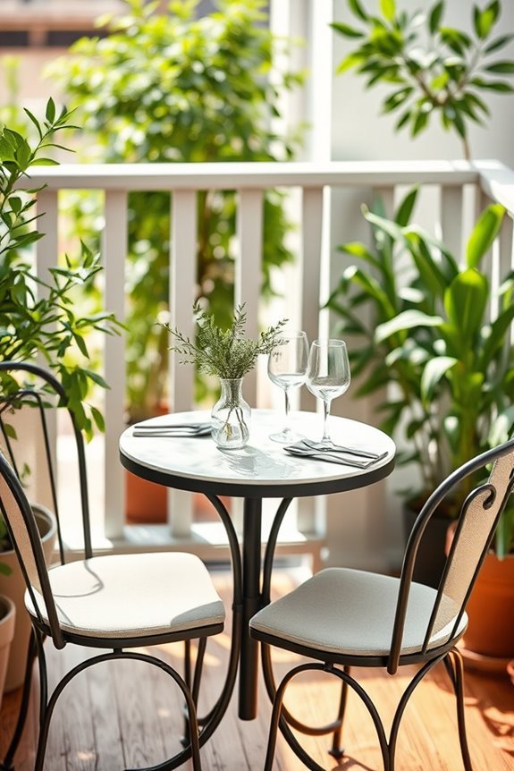 chic bistro balcony seating