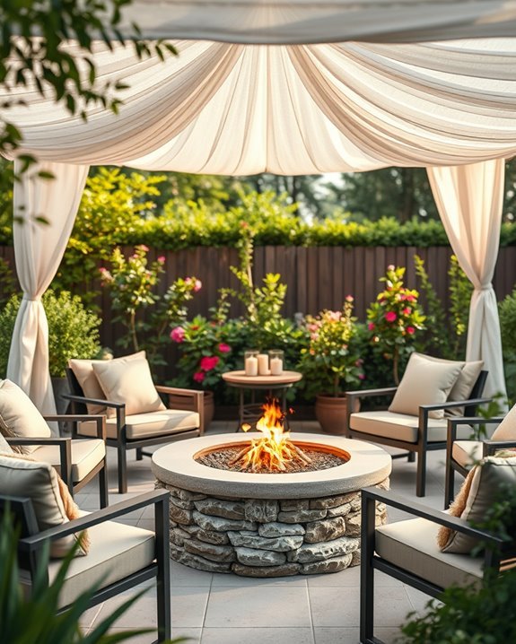 chic canopy fire pit retreat
