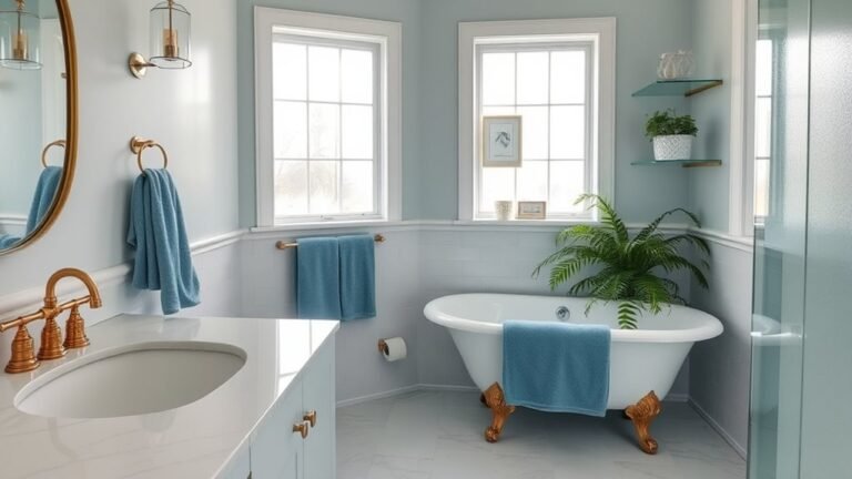 chic dusty blue bathrooms