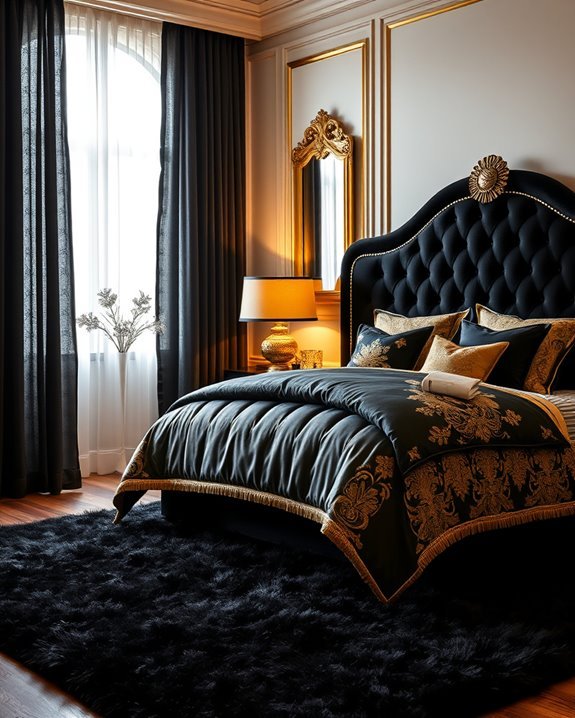 chic gold and black decor