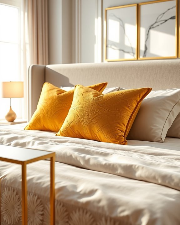 chic gold pillow accents