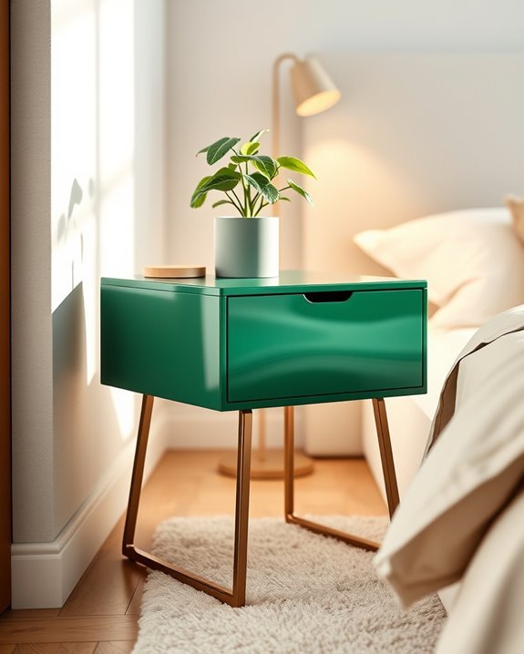 chic green nightstand design
