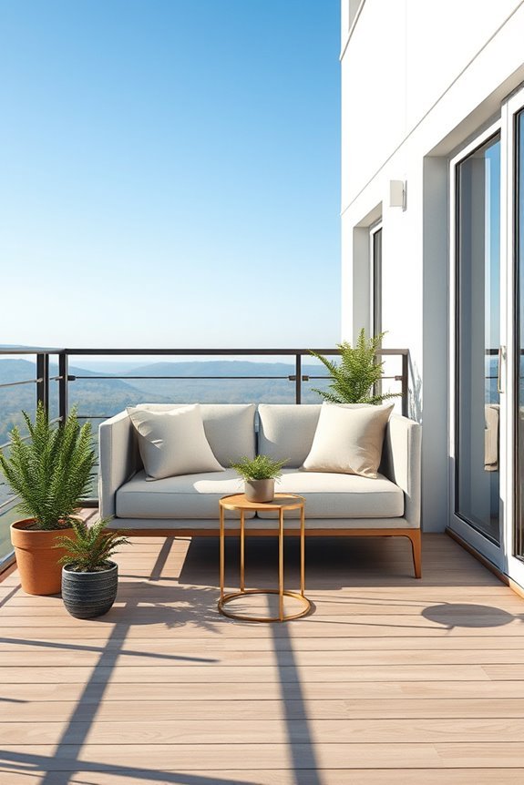 chic loveseat balcony retreat
