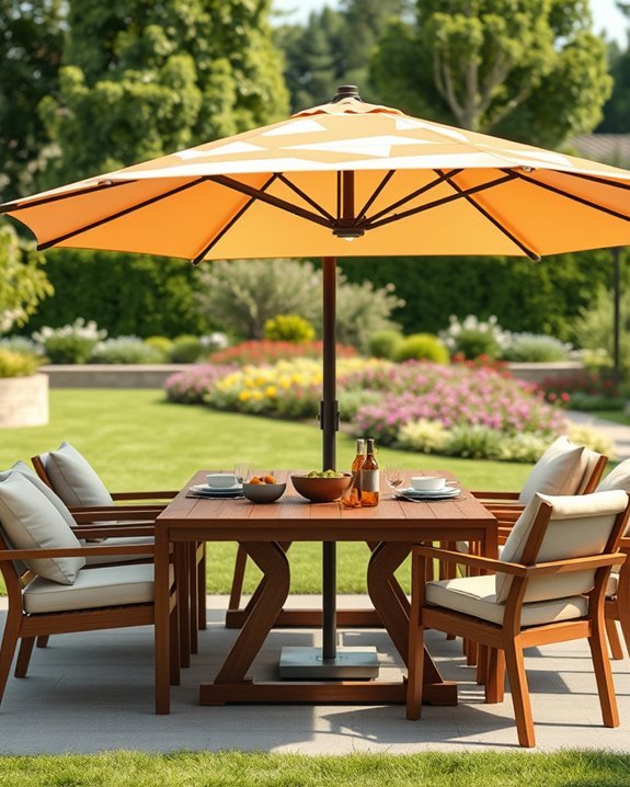 chic outdoor dining umbrellas