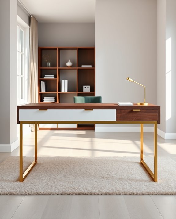 chic two tone desk design