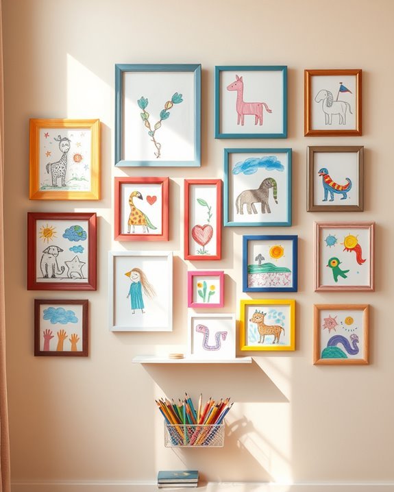 children s creative art display