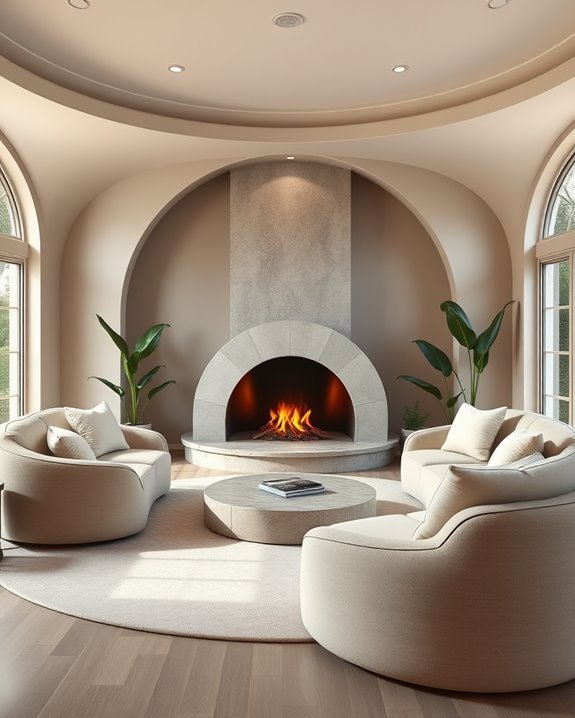 circular fireplace design elegance