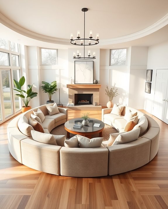 circular seating for conversation