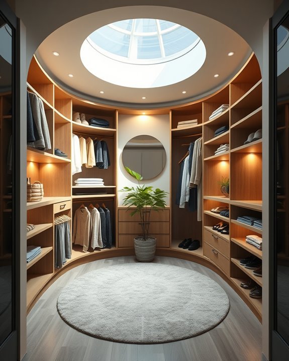circular walk in closet design