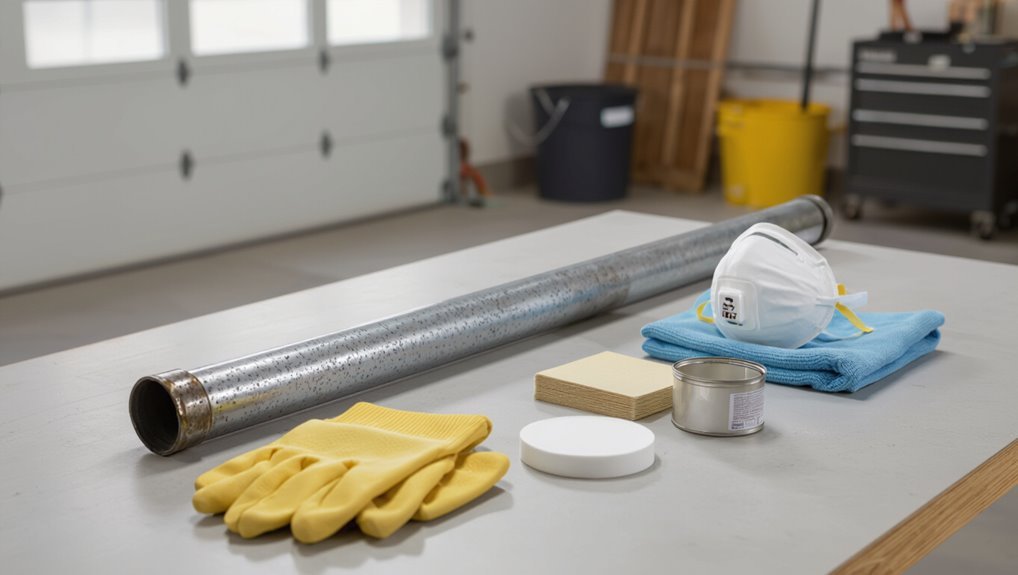 clean prime paint galvanized pipe