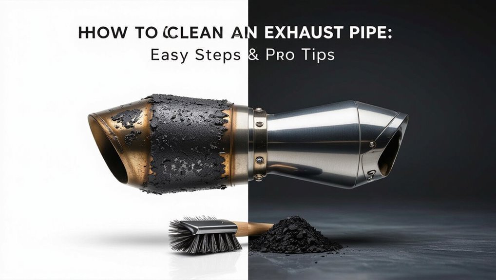 clean rusty vehicle exhaust pipe