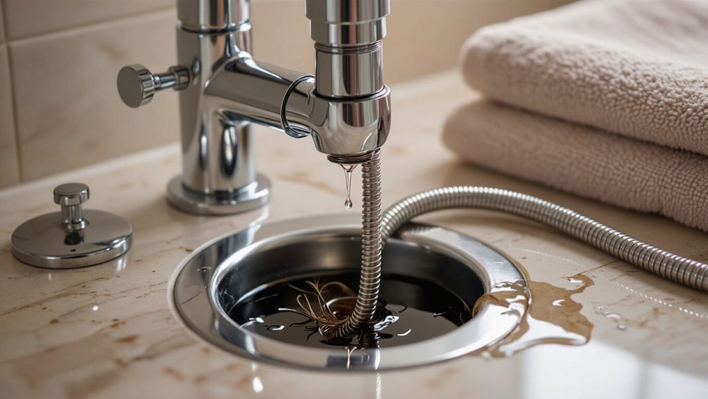 clear drain with snake