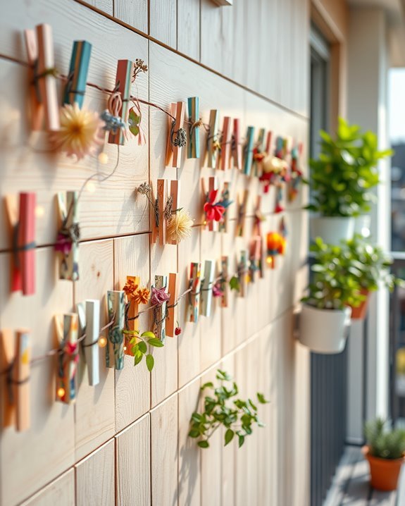 clothespin photo display art