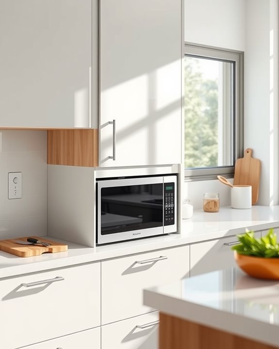 clutter free hidden microwave drawer