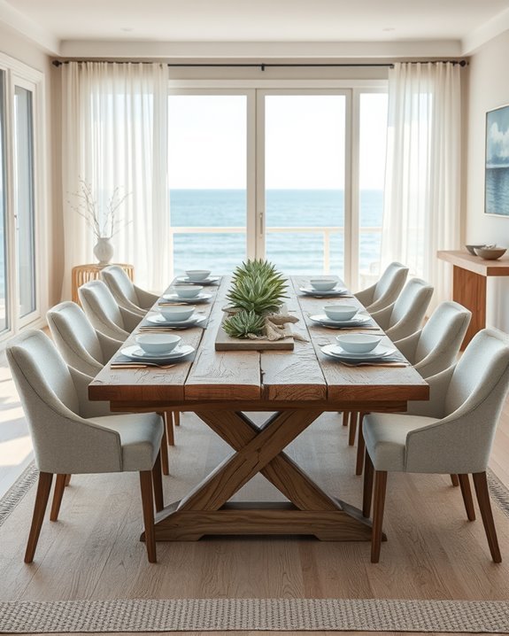 coastal beach inspired dining decor