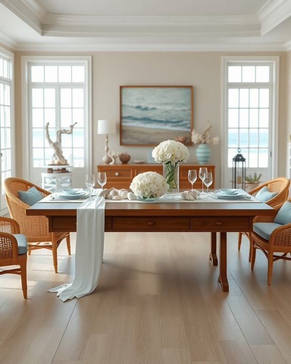 coastal buffet dining decor