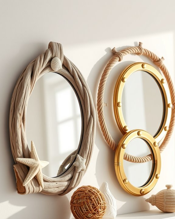 coastal decor with mirrors