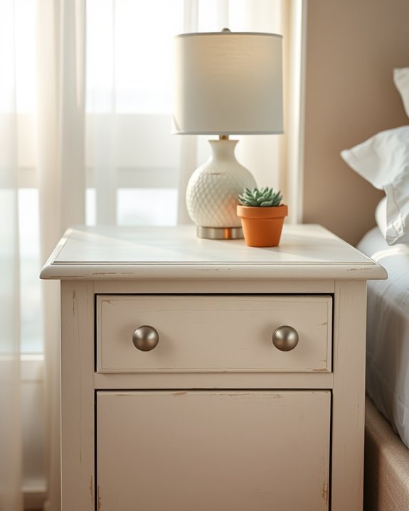 coastal style nightstand makeover