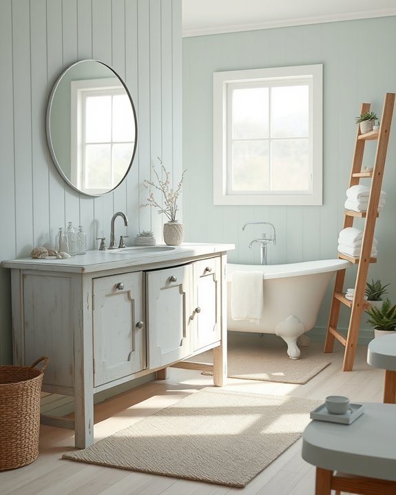 coastal whitewashed furniture accents