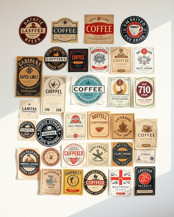 coffee label wall art