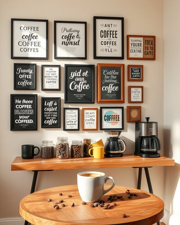 coffee quote gallery wall
