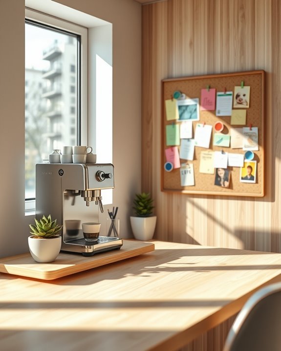 coffee station workspace setup